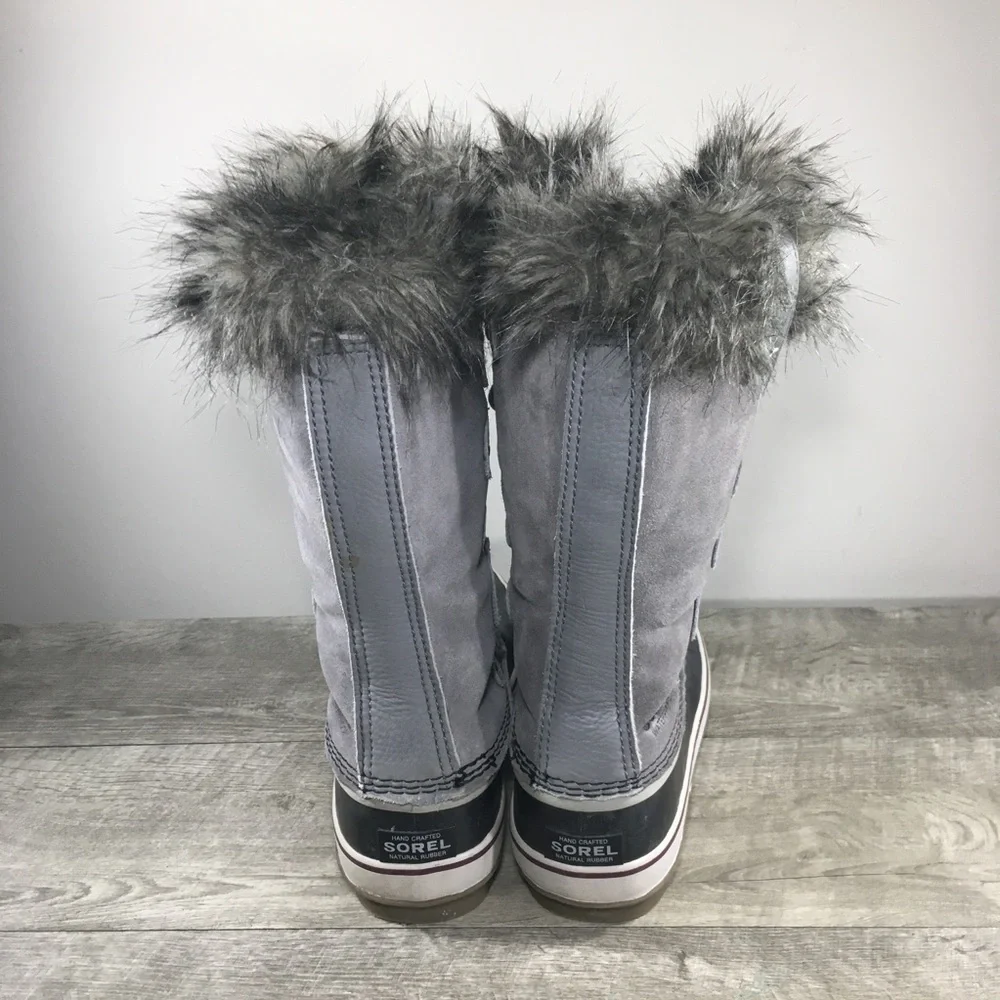 Womens Sorel Joan of Arctic Snow Gray Waterproof Leather Boots NL2429 Size 9.5